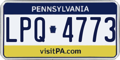 PA license plate LPQ4773