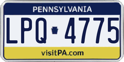 PA license plate LPQ4775