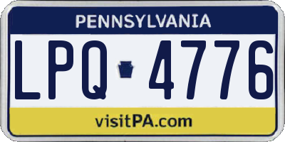 PA license plate LPQ4776