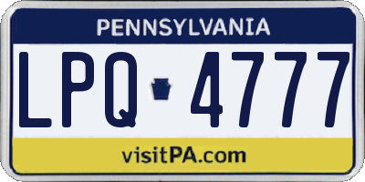 PA license plate LPQ4777
