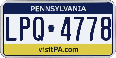 PA license plate LPQ4778