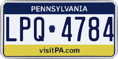 PA license plate LPQ4784