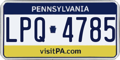 PA license plate LPQ4785