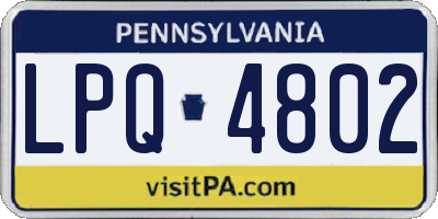 PA license plate LPQ4802