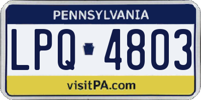 PA license plate LPQ4803