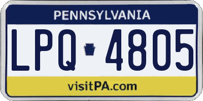 PA license plate LPQ4805