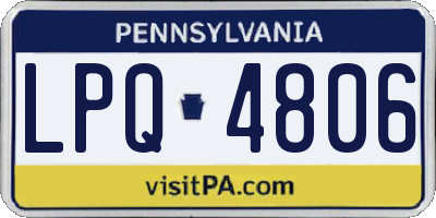 PA license plate LPQ4806