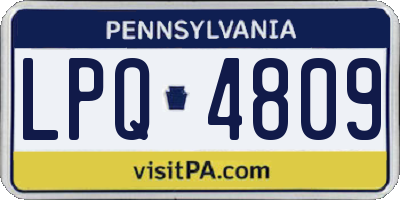PA license plate LPQ4809