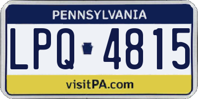PA license plate LPQ4815