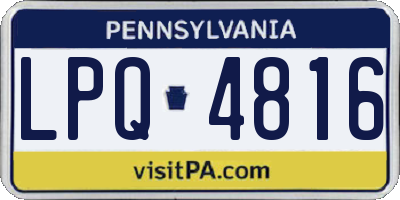 PA license plate LPQ4816