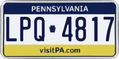 PA license plate LPQ4817