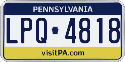 PA license plate LPQ4818