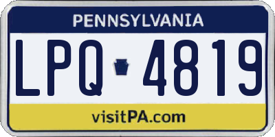 PA license plate LPQ4819