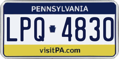 PA license plate LPQ4830