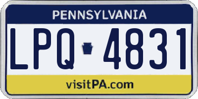 PA license plate LPQ4831