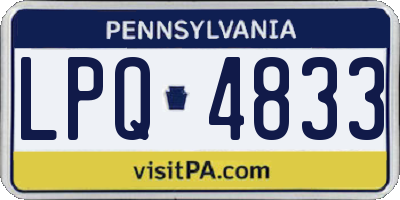 PA license plate LPQ4833