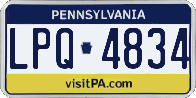 PA license plate LPQ4834