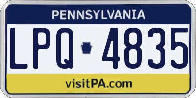 PA license plate LPQ4835