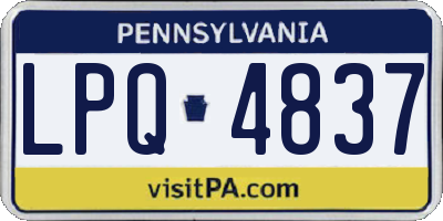PA license plate LPQ4837