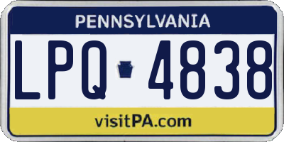 PA license plate LPQ4838