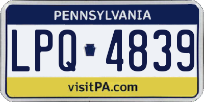 PA license plate LPQ4839