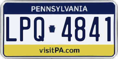 PA license plate LPQ4841
