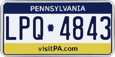 PA license plate LPQ4843
