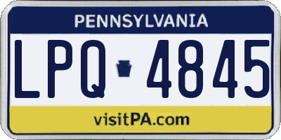 PA license plate LPQ4845