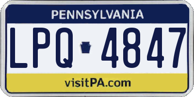 PA license plate LPQ4847