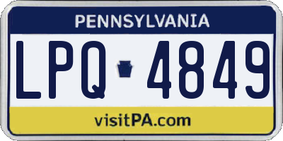 PA license plate LPQ4849