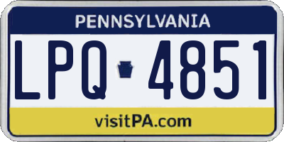 PA license plate LPQ4851