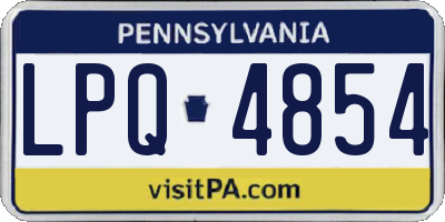 PA license plate LPQ4854