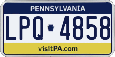 PA license plate LPQ4858