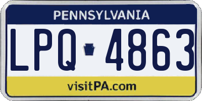 PA license plate LPQ4863