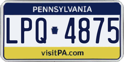 PA license plate LPQ4875