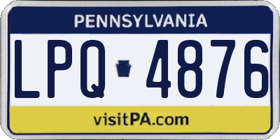PA license plate LPQ4876