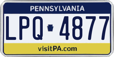PA license plate LPQ4877
