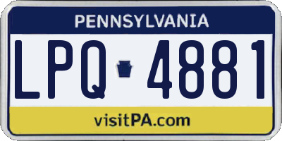 PA license plate LPQ4881