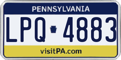 PA license plate LPQ4883