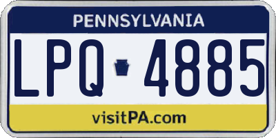 PA license plate LPQ4885