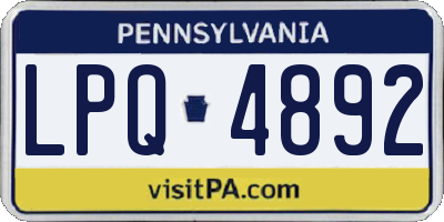 PA license plate LPQ4892
