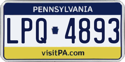 PA license plate LPQ4893