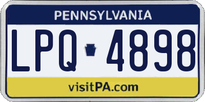 PA license plate LPQ4898