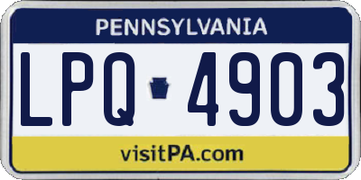 PA license plate LPQ4903