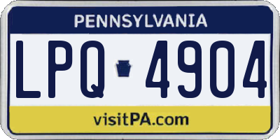 PA license plate LPQ4904
