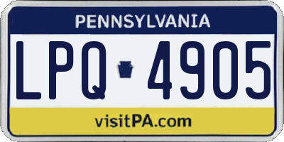 PA license plate LPQ4905