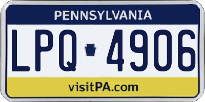 PA license plate LPQ4906