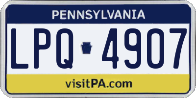 PA license plate LPQ4907