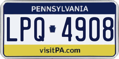 PA license plate LPQ4908