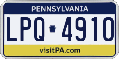 PA license plate LPQ4910